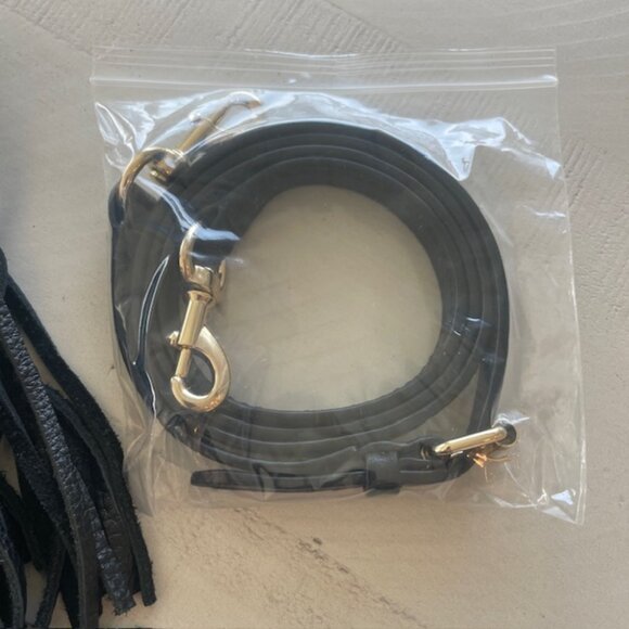 REBECCA MINKOFF FINN BEADED FRINGED CROSSBODY BLACK NWT - Picture 4 of 10